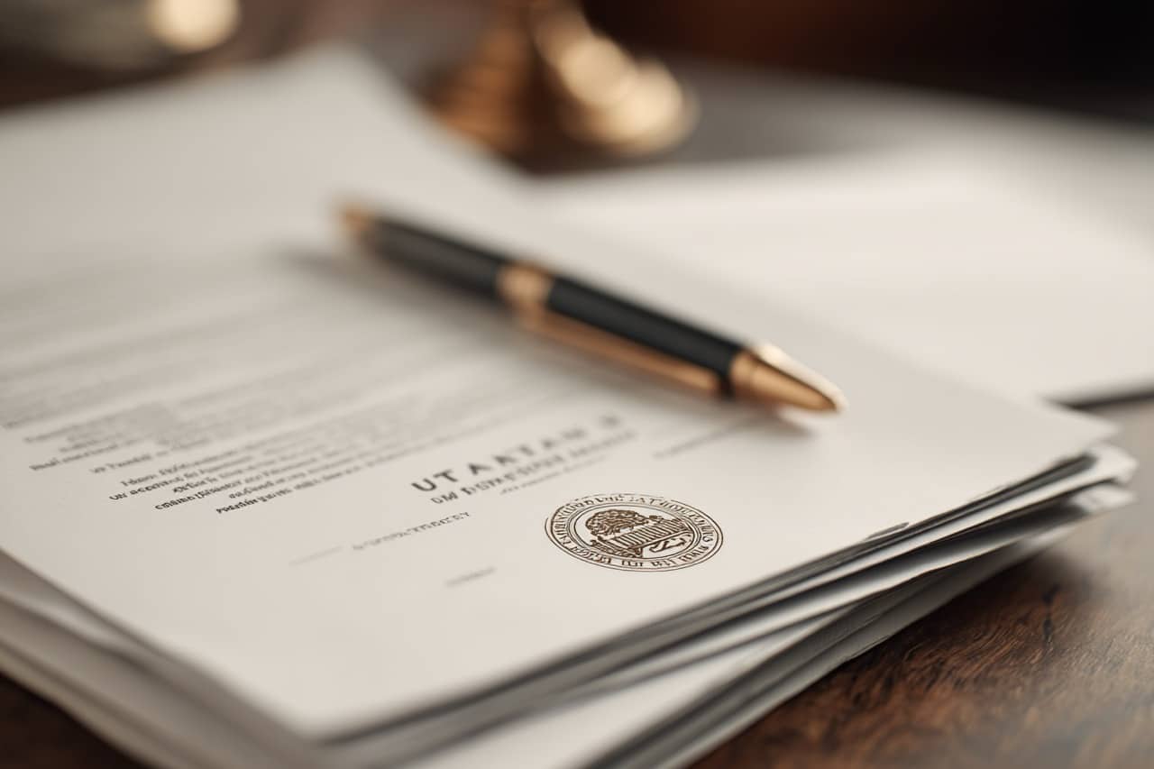 Property lien documents and title search for Salt Lake City Utah home