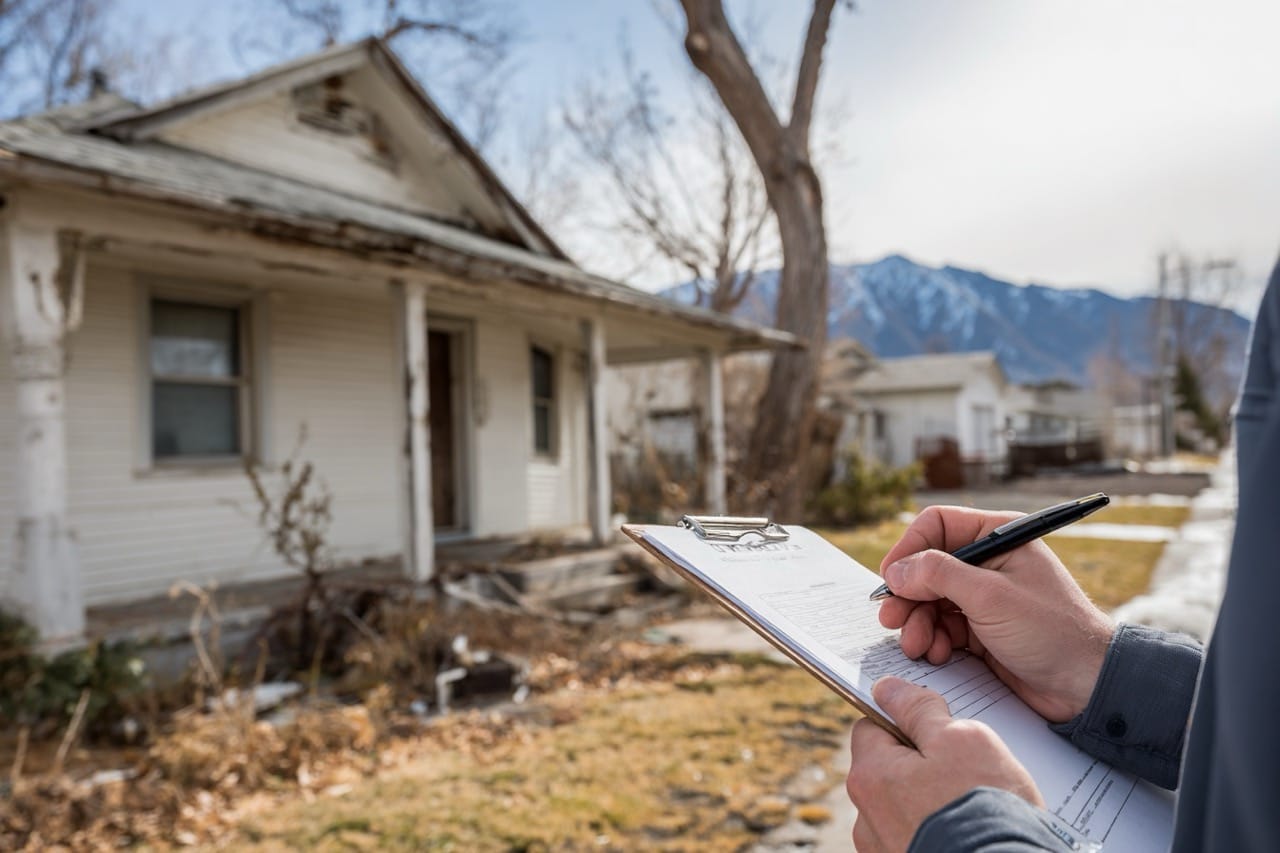 Property assessment for storm damaged home in Salt Lake City Utah